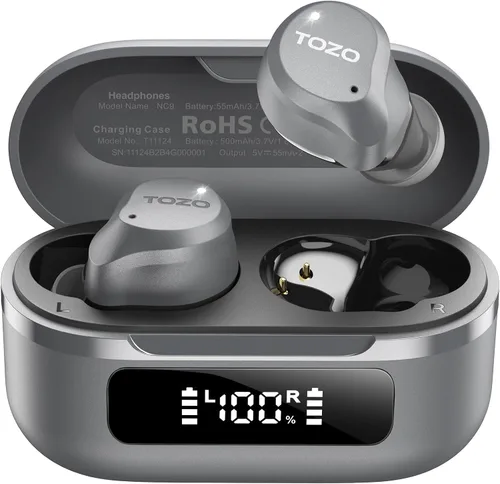 Vista 14 de TOZO NC9 Auriculares inalámbricos híbridos con cancelación activa de ruido