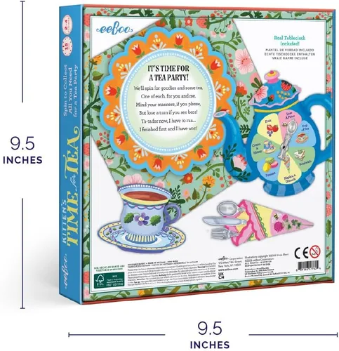 Vista 2 de eeBoo Kitten's Time for Tea Spinner Game, Story Building, 2-4 jugadores