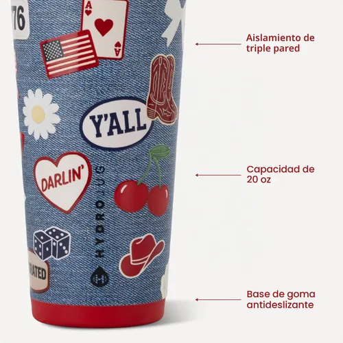 Vista 3 de HydroJug Everyday Tumbler 20 oz – Ceramic-Lined Insulated Tumbler with Straw and Soft-Touch Lid, Cup Holder Friendly, Double-Wall Vacuum Insulation