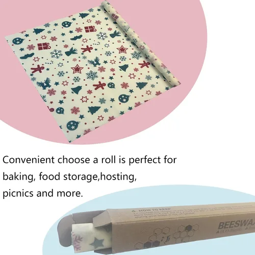 Vista 4 de Envolturas de cera de abeja orgánica para alimentos, 12 x 40 pulgadas, rollo reutilizable de cera de abeja para conservación y almacenamiento