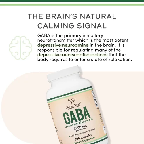 Vista 5 de Suplemento GABA (300 cápsulas, 1,000 mg por porción) promueve la calma, la relajación y apoya el sueño (vegano seguro, sin gluten, sin OMG