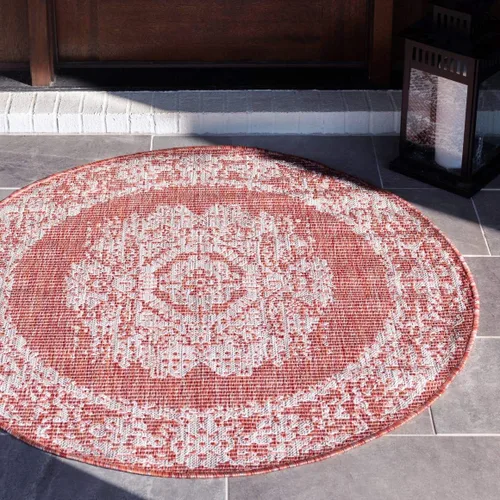 Vista 37 de Unique Loom Alfombra de la colección tradicional para exteriores, desgastada durante el tiempo (octágono de 5 pies y 3 pulgadas, azul/gris)
