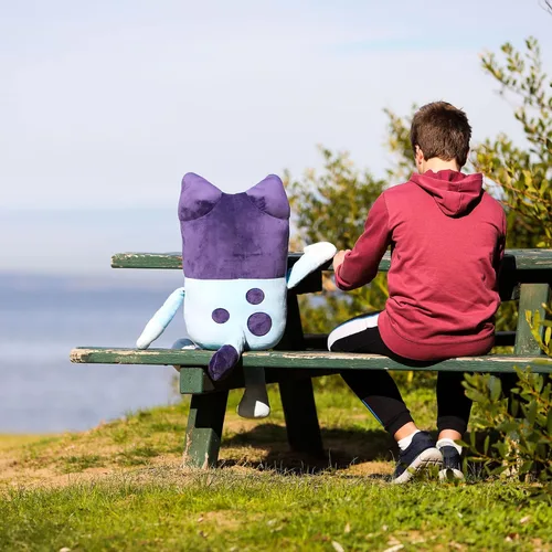 Vista 9 de Bluey Peluche grande de 31.5 in, color azul, producto oficial de la serie infantil, juguete suave y tierno para niños y niñas a partir de 0 años