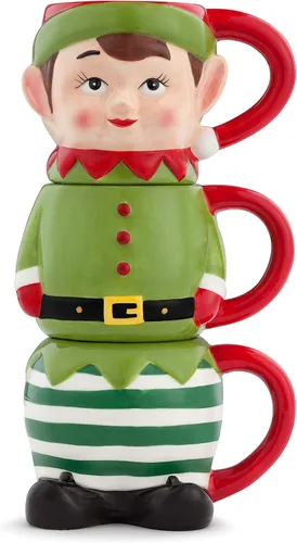 Vista 7 de Taza de muñeco de nieve de 16 oz Papá Noel