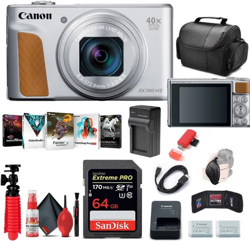 Vista 6 de Canon PowerShot SX740 HS Cámara digital con trípode (negro) Bundle