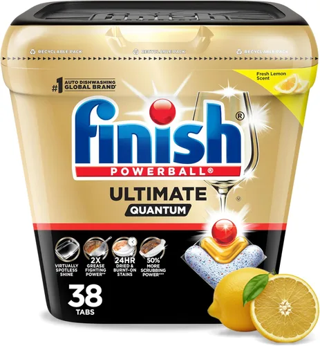 Vista 16 de Finish Ultimate Infinity Shine - Cápsulas para lavavajillas, detergente sin necesidad de pre-enjuague, elimina manchas quemadas, con Protector