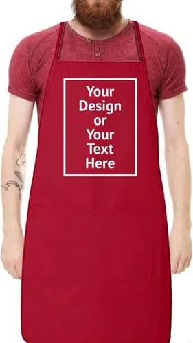 Vista 4 de Vizor Delantal personalizado para hombres, chef cocinero, personaliza tu diseño, foto, imagen, texto, regalos de bricolaje