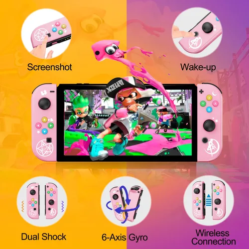 Vista 2 de Controller for Nintendo Switch, Replacement Wireless LR Controllers Support Dual VibrationWake-up