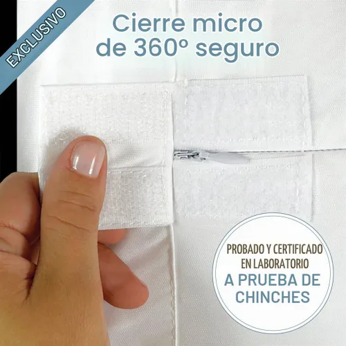 Vista 3 de Funda para colchón con cierre SafeRest, probada en laboratorios a prueba de chinches, de ácaros del polvo e impermeable, transpirable, silenciosa