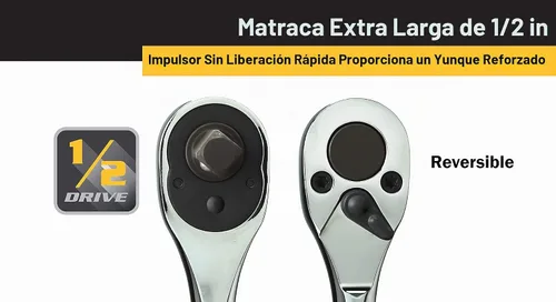 Vista 4 de Titan 11306 Trinquete extra largo de 1/2 pulgada de impulso x 24 pulgadas de 36 dientes