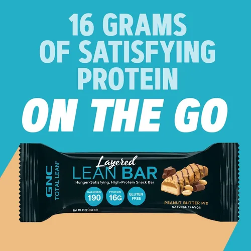 Vista 6 de GNC Total Lean - Barra magra en capas, chocolate y menta, 9 barras Delivers 16g of High Quality Protein to Satisfy Hunger Between Meals as a Sweet