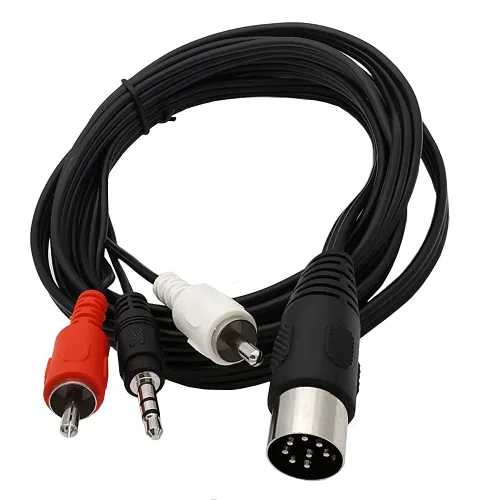 Vista 3 de Seadream Cable de audio DIN de 6 pies y 8 pines macho a 2RCA macho y 3 puertos de 0.138 in