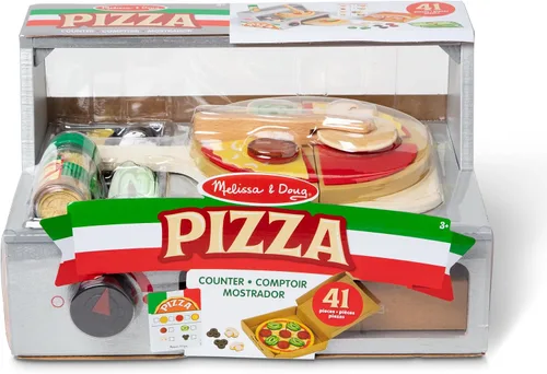 Vista 9 de Melissa & Doug - Juego de pizza de madera Top & Bake con comida de juguete (41 piezas) Juguete de preescolar, juego de comida de madera