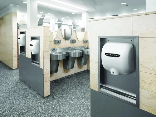 Vista 5 de XLERATOR eco XL-BW-ECO 1.1N Secador de manos comercial de alta velocidad, secador Excel, cubierta termoestable blanca, sensor automático, montaje