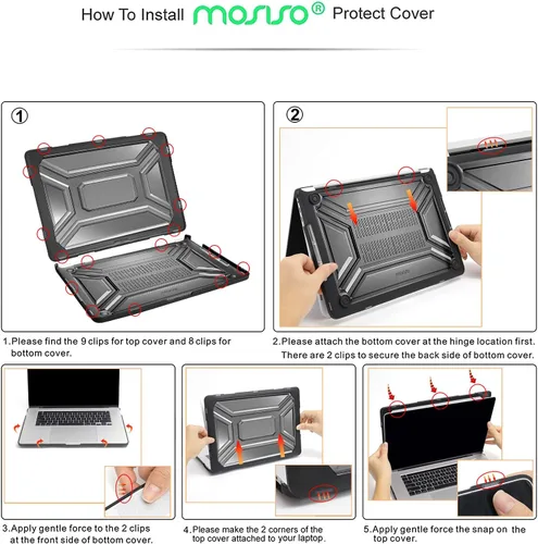 Vista 5 de MOSISO Funda compatible con MacBook Pro de 16 pulgadas 2020 2019 versión A2141 con barra táctil e identificación táctil, carcasa rígida de plástico