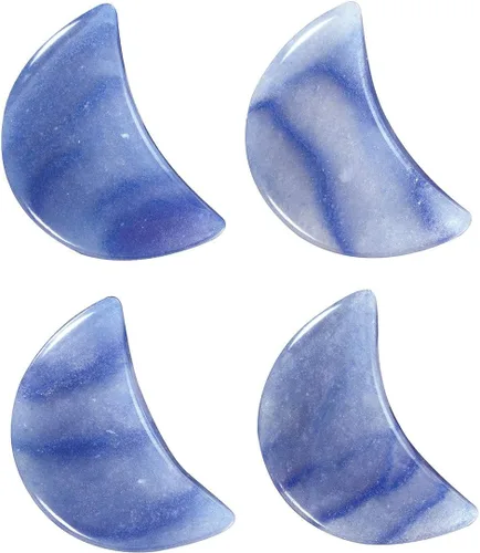 Vista 11 de SUNYIK Paquete de 4 piedras de bolsillo de luna, piedra de preocupación pulida con cristal curativo para meditación Reiki, ansiedad, estrés