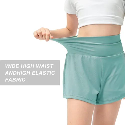 Vista 5 de BIG ELEPHANT Girls Athletic Shorts with Pockets, Basketball Soccer Running Cheer Gym Active Short for Youth Kids 4-14 Years