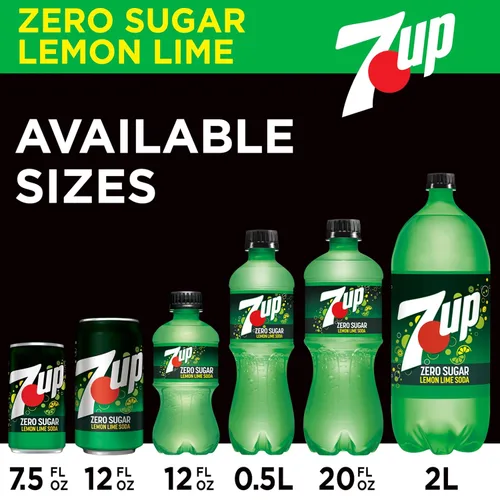 Vista 5 de 7UP Zero Sugar Lemon Lime Soda, latas de 12 onzas líquidas (paquete de 12)