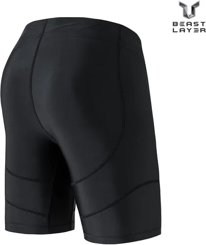 Vista 2 de HUGE SPORTS Pantalones cortos de natación de compresión para hombre, pantalones cortos de natación de secado fresco y seco, pantalones cortos