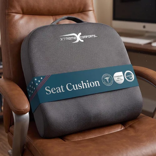 Vista 10 de Xtreme Comforts Cojines de asiento Cojines de silla de oficina para escritorio, automóvil, silla de ruedas Cojín ergonómico de espuma
