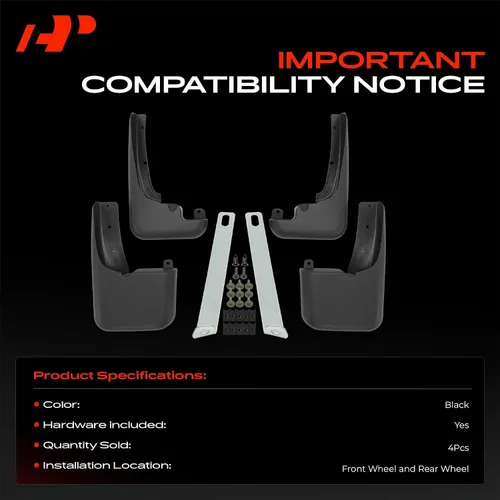 Vista 3 de A-Premium Juego de 4 guardabarros con kit de herramientas compatibles con Ford F-250 F-350 F-450 F-550 Super Duty, 1999-2010, Pickup