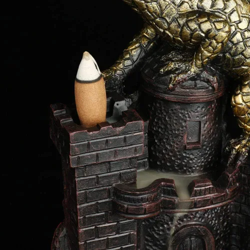 Vista 2 de Fly Dragon Incense Burner Smoke Waterfall Incense Holder Incense Cone Holder / 50 Free Incense Cones Semli