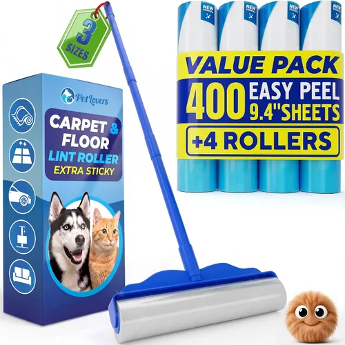 Vista 9 de PetLovers Juego de Rodillos de Pelusa Extra Adhesivos de Gran Valor para la Eliminación de Pelo de Mascotas, Removedor de Pelusa para Perros y Gatos
