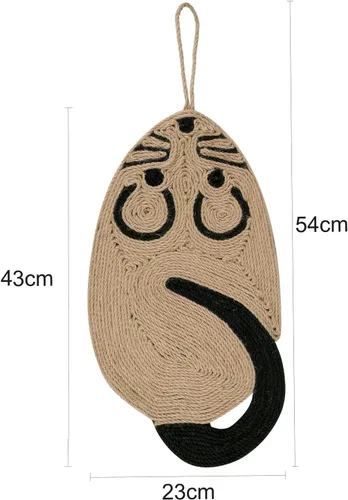 Vista 5 de Almohadilla para rascar para gatos, divertida forma de ratón, almohadilla antideslizante para rascar el suelo del gato, alfombra colgante