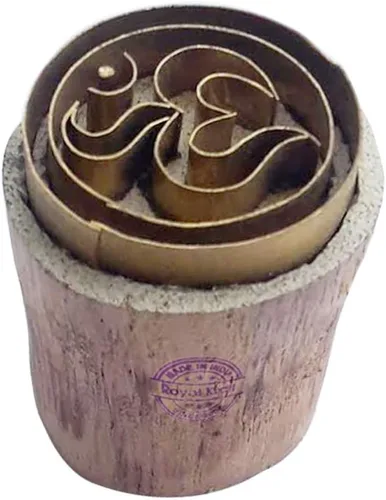 Vista 30 de Royal Kraft Sellos de madera de latón de hoja para impresión de bloques en arcilla, cerámica, tela Btag001