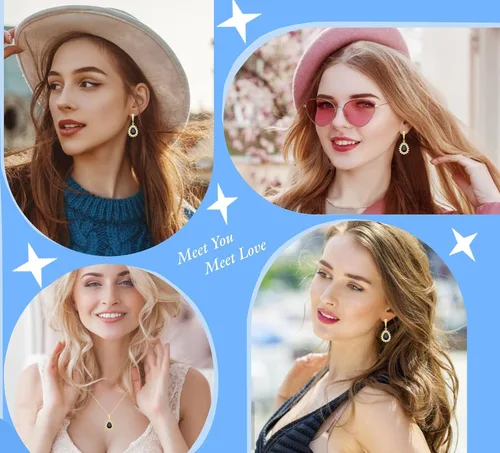 Vista 2 de ZCGJWE Fashion Jewelry Sets for Women GirlPlatinum PlatedGold PlatedRose Gold PlatedGun Black Plated Earrings Pendants Adjustable Rings Bracelets