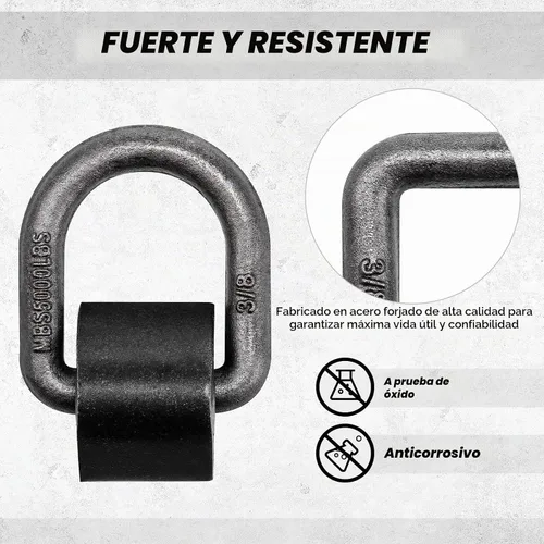 Vista 4 de Yaocom 30 piezas de 2,000 libras de soldadura en anillo en D forjado con clips de soldadura, anillo en D resistente, anclaje de amarre, capacidad