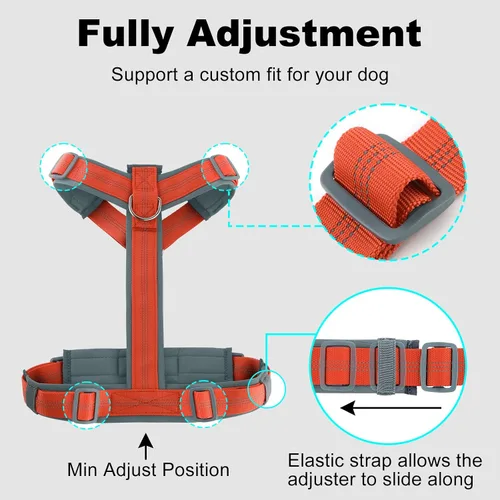 Vista 46 de Arnés para perro Plutus Pet sin tirón, arnés ajustable de nylon con acolchado suave, arnés para perro reflectante y resistente para perros pequeños