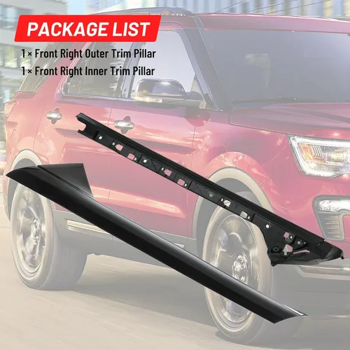 Vista 6 de Moldura de parabrisas A-Pillar, panel exterior e interior del lado del pasajero delantero derecho compatible con Ford Explorer 2011-2019