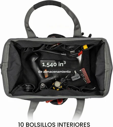 Vista 4 de Coreflex Bolsa de herramientas de 14 pulgadas de boca ancha, bolsa de equipo, de múltiples propósitos - para plomeros, electricistas, manitas