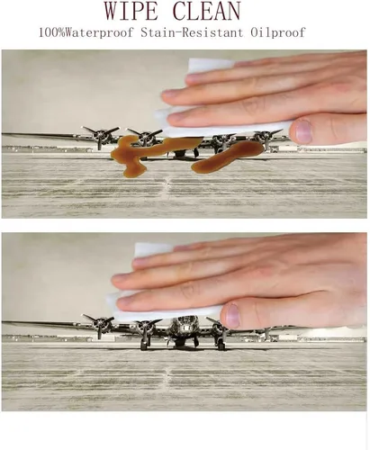 Vista 6 de Mantel redondo pequeño, mantel de poliéster lavable para decoración de avión, para la Segunda Guerra Mundial, bombardero pesado, apto para mesas