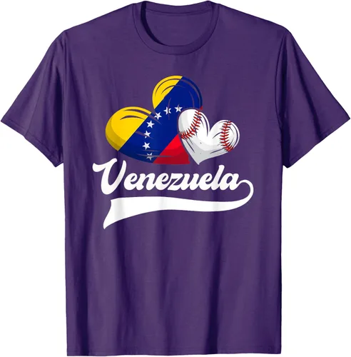 Vista 93 de Camiseta de béisbol venezolana con diseño de corazón y bandera de Venezuela, Negro