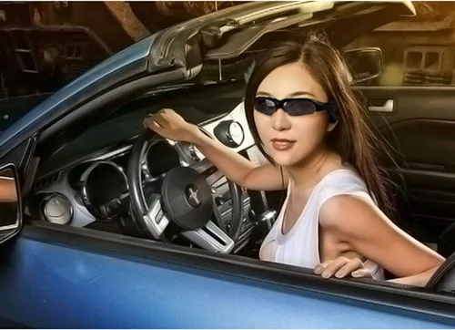 Vista 2 de Lentes de sol inalámbricos Bluetooth estéreo 5.1 con música Bluetooth para mujer, compatibles con auriculares y manos libres para todo