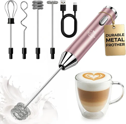 Vista 43 de Zulay Milk Boss Espumador de leche potente manual, hace espuma para latte, batidor para mezclar bebidas, café, miniespumador para capuchino, frappé