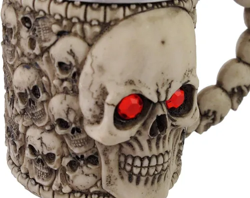 Vista 4 de Taza de calavera con ojos rojos Wickedly Awesome