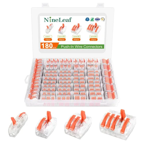 Vista 13 de Nineleaf Conectores de cable de palanca, conectores compactos de empalme de alambre en línea, terminales eléctricos modulares reutilizables 1 en 1