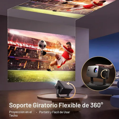 Vista 10 de [Netflix-Licensed/4K Support] Native 1080P Smart Projector, 800 ANSI X6 Pro X6 Netflix Black