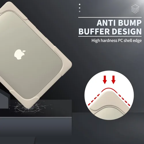 Vista 4 de Funda para MacBook Air de 15 pulgadas M5 2026 2025-2023 M4 M3 M2 modelo A3448 A3241 A3114 A2941 Touch ID, carcasa rígida de plástico resistente
