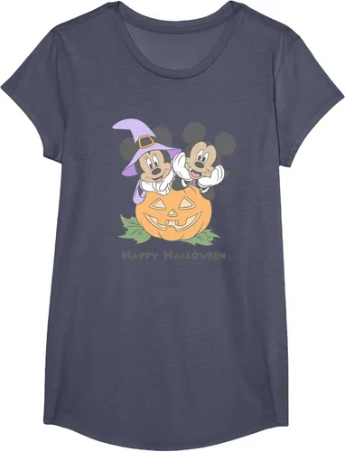 Vista 12 de Disney Mickey and Friends Halloween Pumpkin Mickey & Minnie Camiseta Blanco