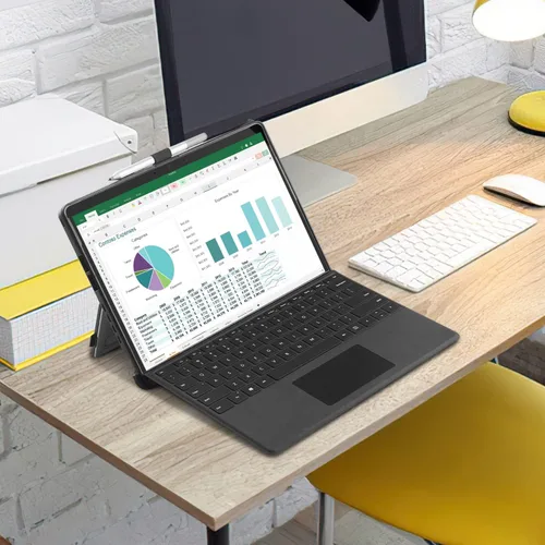 Vista 6 de Surface Pro 11 - Funda compatible con Surface Pro 10/9, funda protectora delgada con soporte para bolígrafo, correa de teclado, soporte multiángulo