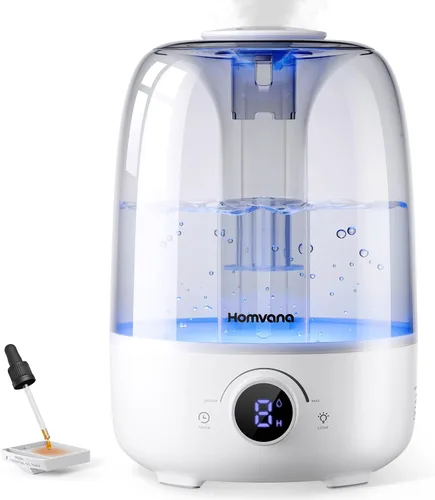 Vista 7 de Homvana Humidificadores para difusores de dormitorio, humidificador de niebla fría de 3.5 L de llenado superior, difusor de tiempo de funcionamiento
