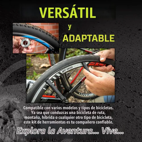 Vista 4 de Kilimanjaro Cycle Series - Juego de herramientas de reparación de bicicletas de 21 piezas, llave de radios, palancas de neumáticos, llaves