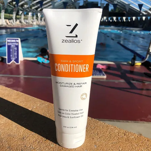 Vista 3 de Zealios Champú de natación y deporte, acondicionador y gel de baño hidratante para aliviar los productos químicos de la piscina