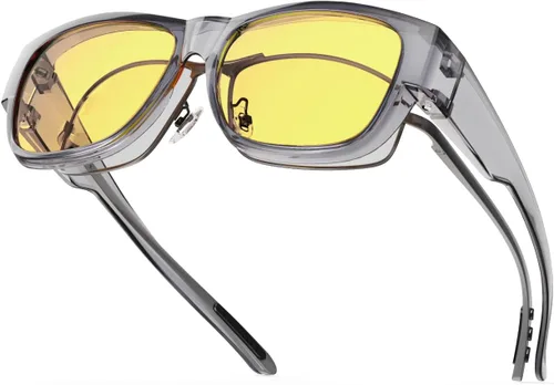 Vista 11 de Goiteia Lentes de conducción nocturna para hombres y mujeres, lentes polarizados de visión nocturna antirreflejos amarillos para conducir