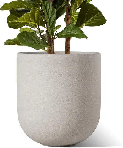 Vista 15 de LE TAUCI Maceta para plantas de 10 pulgadas, macetas de cerámica para plantas con orificio de drenaje y tapón de goma, macetas para plantas