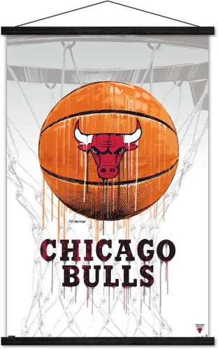 Vista 6 de Trends International NBA Chicago Bulls - Póster de pared de Drip Basketball 21, 22.375 x 34 pulgadas, paquete de impresión premium y colgador